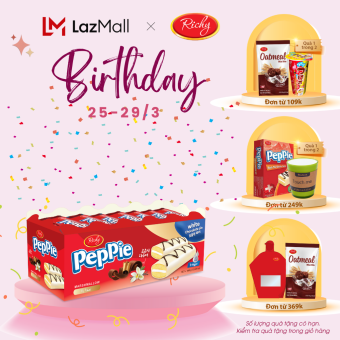 Bánh Peppie Richy khay 360g vị Vani