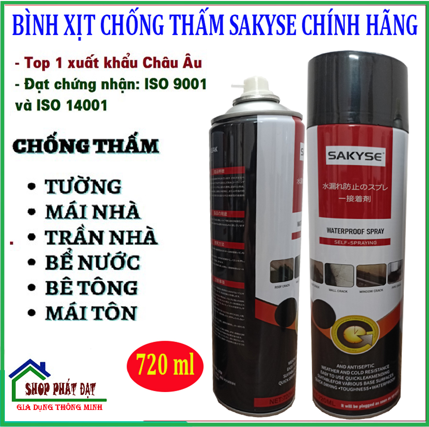 Bình sơn xịt chông thấm dột, Bình xịt sơn chống thấm tường đa năng 720ml.