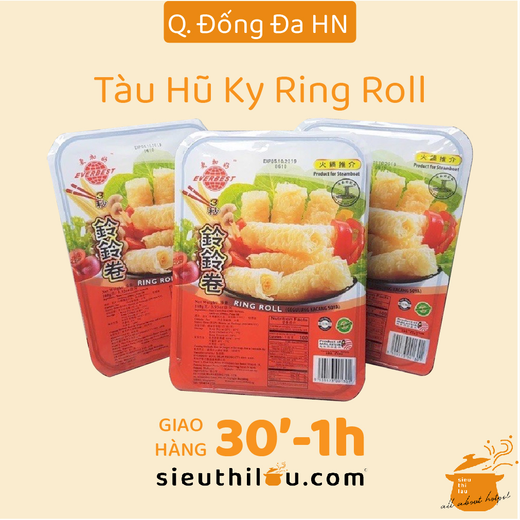 Váng đậu, tàu hũ ky, hủ trúc cuộn ring roll 168g - siêu thị lẩu