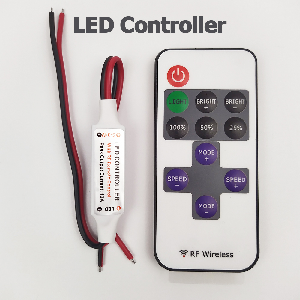 Bộ điều khiển led từ xa rf 433mhz remote led controller 5 - 24v 12a