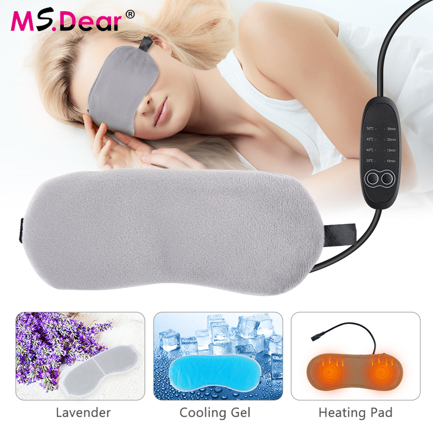 Mặt nạ mắt hoa oải hương, để ngủ mặt nạ làm nóng mắt usb, hơi nước nóng lạnh nén mắt mắt quầng thâm hỗ trợ giấc ngủ sưởi ấm nhiệt độ điện