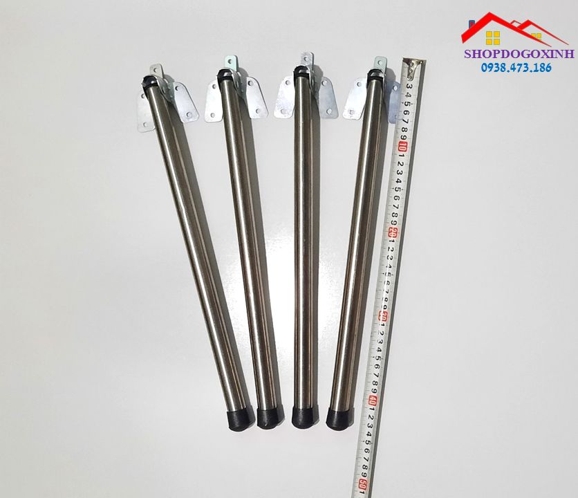 Bộ 4 cái chân bàn ống inox chiều cao 40cm, chân bàn có thể xếp gọn lại, tiện dụng, độ bền cao, không gỉ.