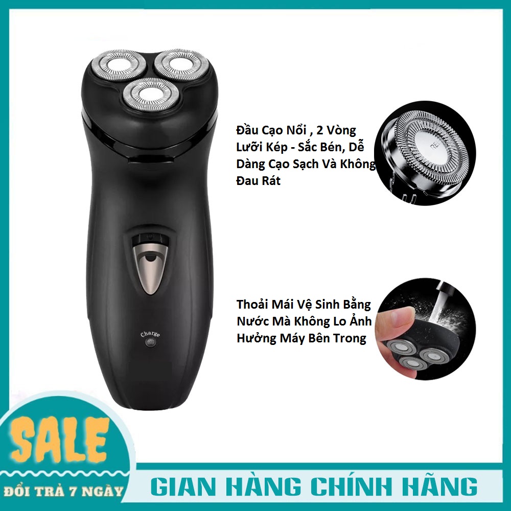 Máy cạo râu 3 lưỡi kép KSD-168, máy cạo râu nam chính hãng, máy cạo râu mini, máy cạo râu đa năng cạo Khô và cạo Ướt - may cao rau nam