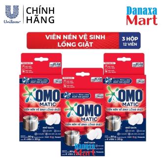 Combo 12 Viên Nén Vệ Sinh Lồng Giặt OMO Matic 80g (4 Viên/hộp)