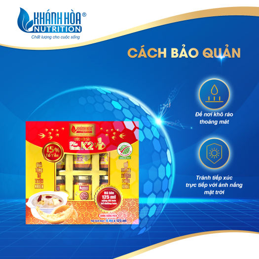 Nước Yến Sào 15% Chưng Đường Phèn Bổ Sung Vitamin K2 Khánh Hòa Nutrition (Hộp 6 lọ x 125ml ) - Thực Phẩm Dinh Dưỡng