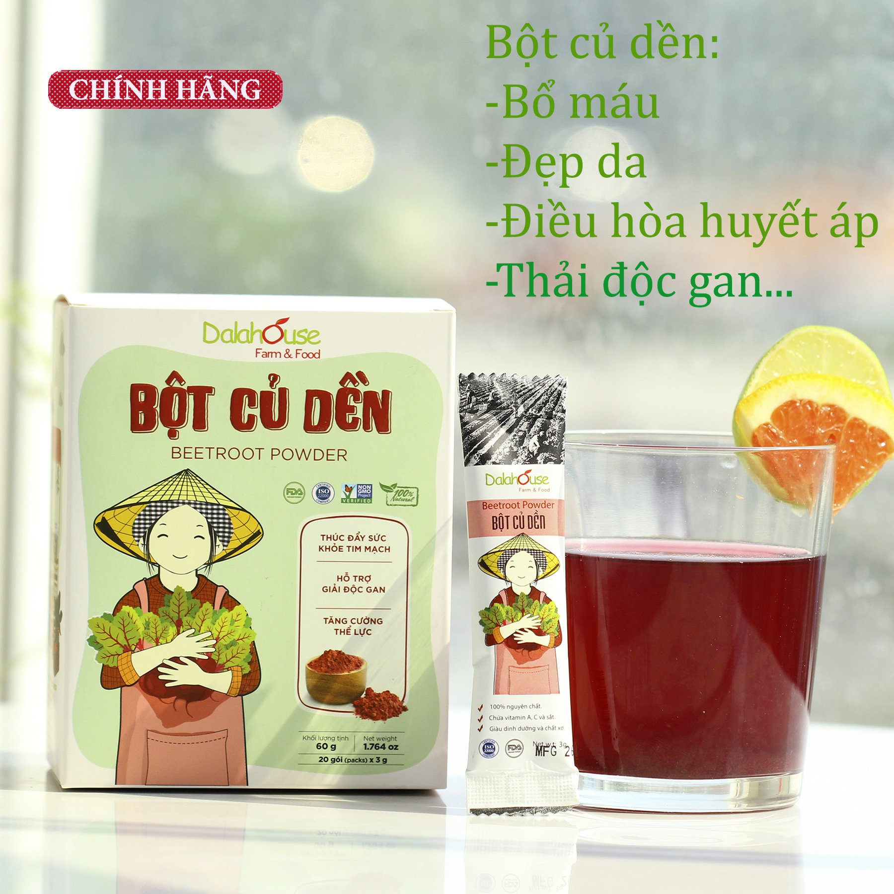 Bột Củ Dền Khô Nguyên Chất Sấy Lạnh Dalahouse bồi bổ cơ thể.