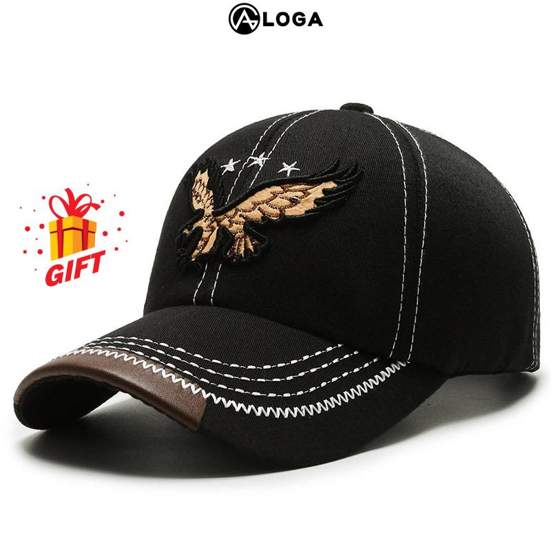 Mũ nón lưỡi trai nam nữ thời trang,nón kết ông địa kaki đẹp cao cấp LOGA thêu hình đại bàng tung cánh M020