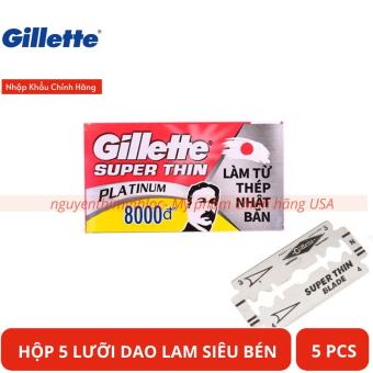 Hộp 5 lưỡi dao lam GILLETTE SUPER THIN/ DAO LAM/ LƯỠI DAO CẠO THAY THẾ