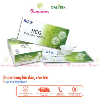Que thử thai thế hệ mới HCG Biolife - test thai nhanh, chính xác, giao hàng kín đáo, che tên