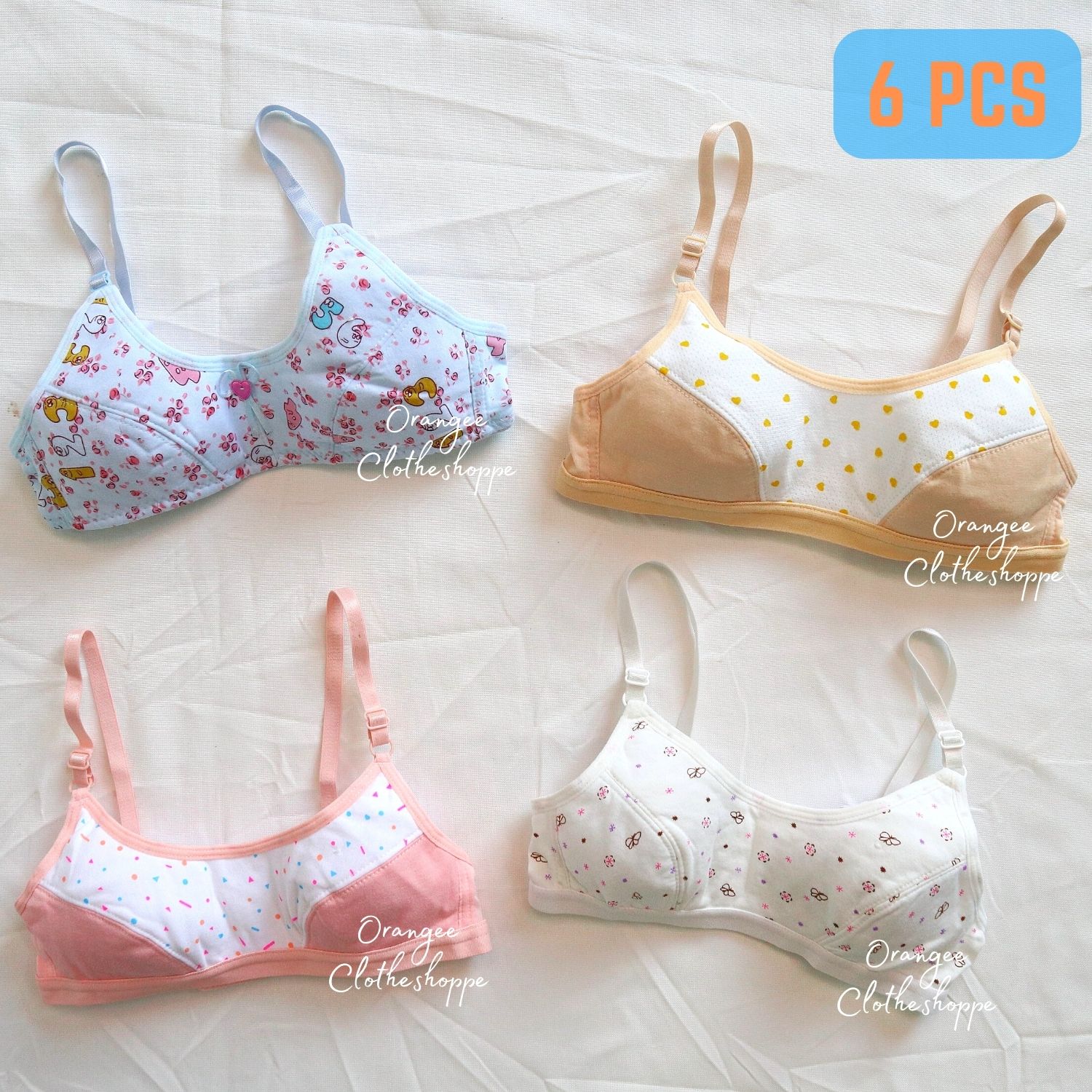 Girl Training Bra with Removable Sponge Pad Fashion Letters 8-16Y