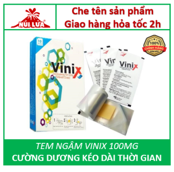 Tem ngậm Vinix 100mg Tem ngậm Hàn Quốc - hộp 10 tem