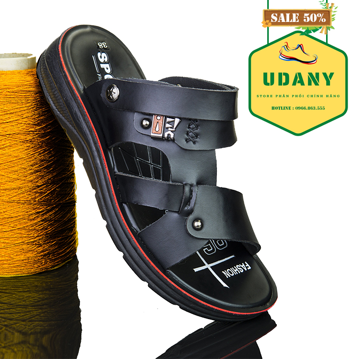 Dép quai ngang nam, đế đúc nguyên khối chắc chắn bền đẹp phong cách BOSS, kiểu dáng dép có quai hậu