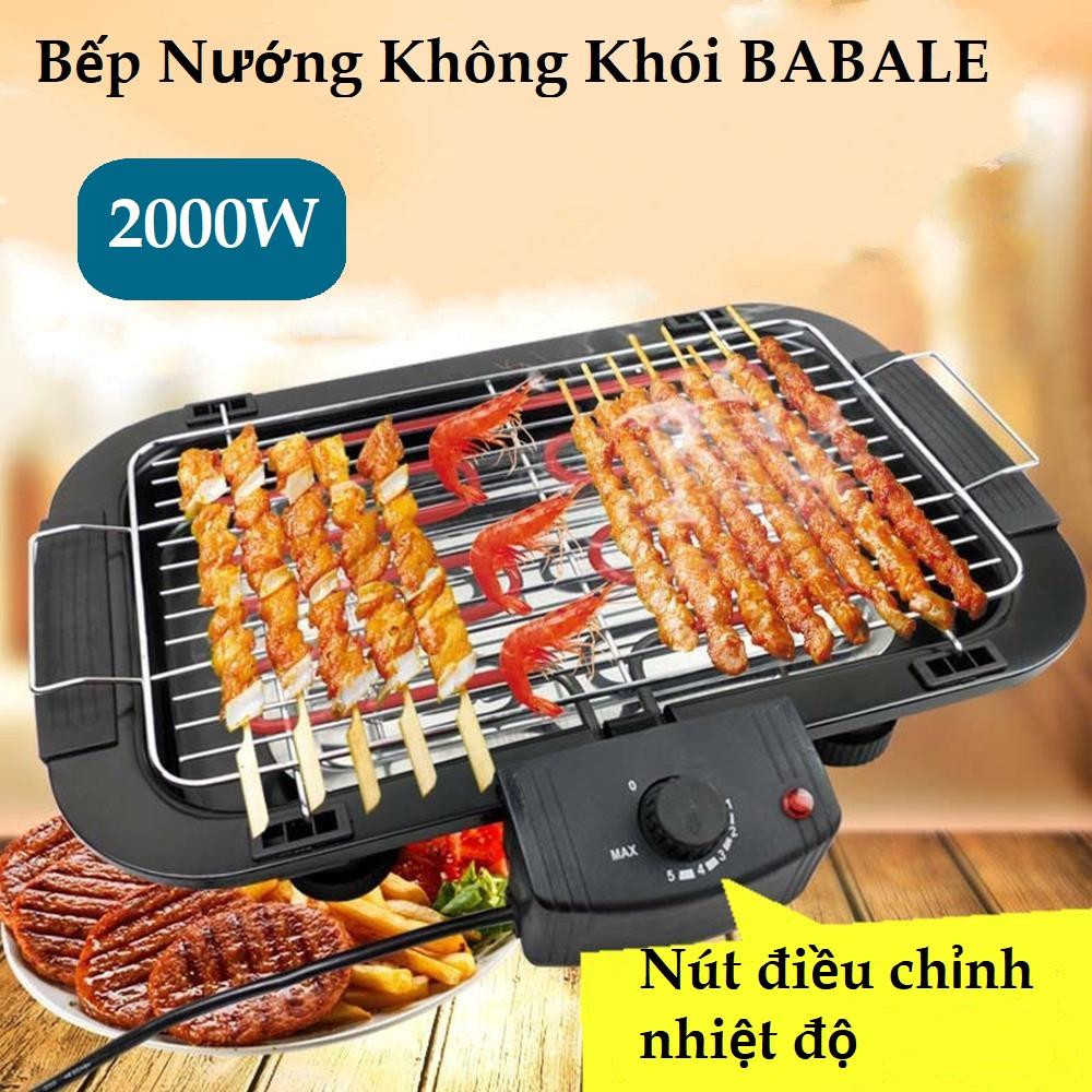 Bếp Nướng Điện Không Khói BABALE - Bếp Nướng Thịt  Công Suất Lớn Công Nghệ Hàn Quốc, An Toàn Sử Dụng, BBQ Tiệc Gia Đình Bạn Bè