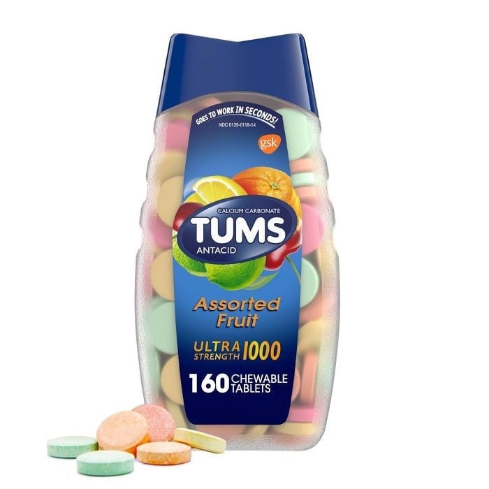 Viên nhai hỗ trợ dạ dày tiêu hóa Tums Ultra Strength 100 viên