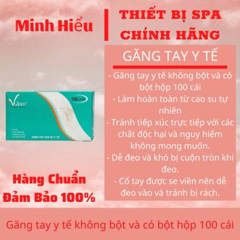 Găng tay y tế có bột Vglove Khải Hoàn (Lẻ 1 hộp 100 chiếc)
