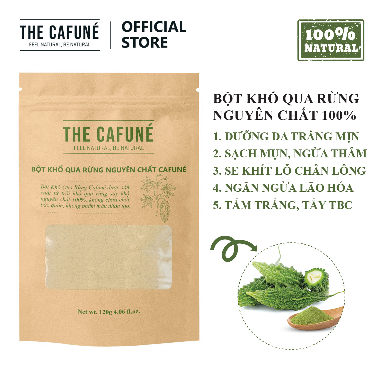 Bột khổ qua rừng Cafuné - nguyên chất 100%