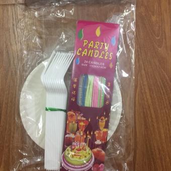 Bộ Dao, Dĩa, Đĩa, Nến Sinh Nhật Dùng 1 Lần