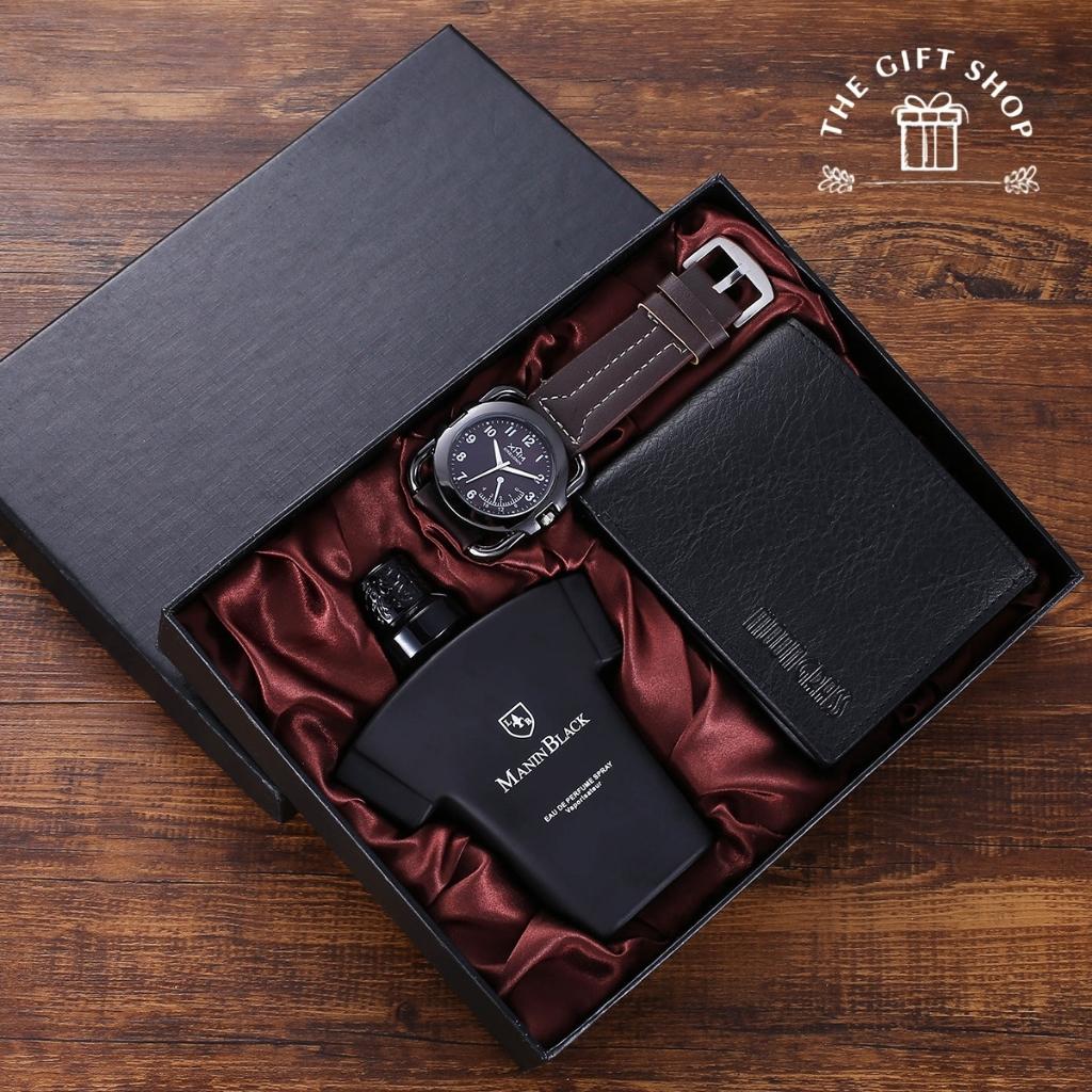 Bộ quà tặng thời trang nam manin black cao cấp chính hãng, combo quà tặng bạn trai, người thân yêu, set quà tặng ý nghĩa
