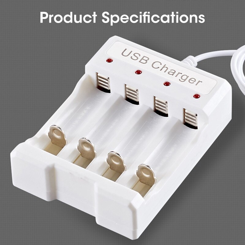 Bộ sạc usb 4 khe pin nimh nicd aa / aaa 1.2v - bộ sạc thông minh 4 pin aa độc lập