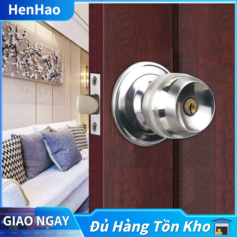[HCM]45 độ Ổ Khóa cửa tròn bằng thép không gỉ Khóa tay nắm gia dụng Khóa cửa xoay Thích hợp cho khóa phòng ngủ và khóa nhà ZANI INOX (Ngắn: 60 Dài: 70)