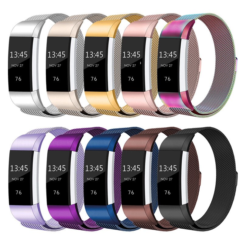 Dây Thép Không Gỉ Khoá Nam Châm Milanese Loop Stainless Steel Dành Cho Đồng Hồ Sức Khỏe Fitbit Charge 2