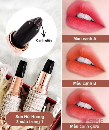 [Chính Hãng] Son 3 màu - Son 3 màu AGAG son lì dưỡng ẩm lâu trôi son môi 3 màu son thỏi bền màu son nội địa Trung son ba màu chính hãng