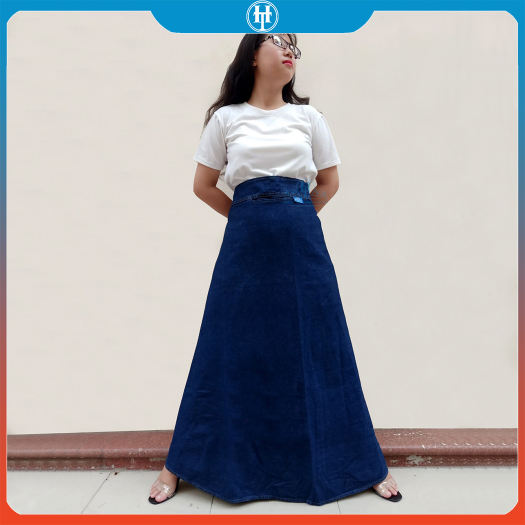 Váy Chống Nắng Xẻ Tà Jean Trơn Cao Cấp Chất Vải Dày Dặn Chống Tia UV Tốt Có  Size Lớn - Chân váy | ThờiTrangNữ.vn