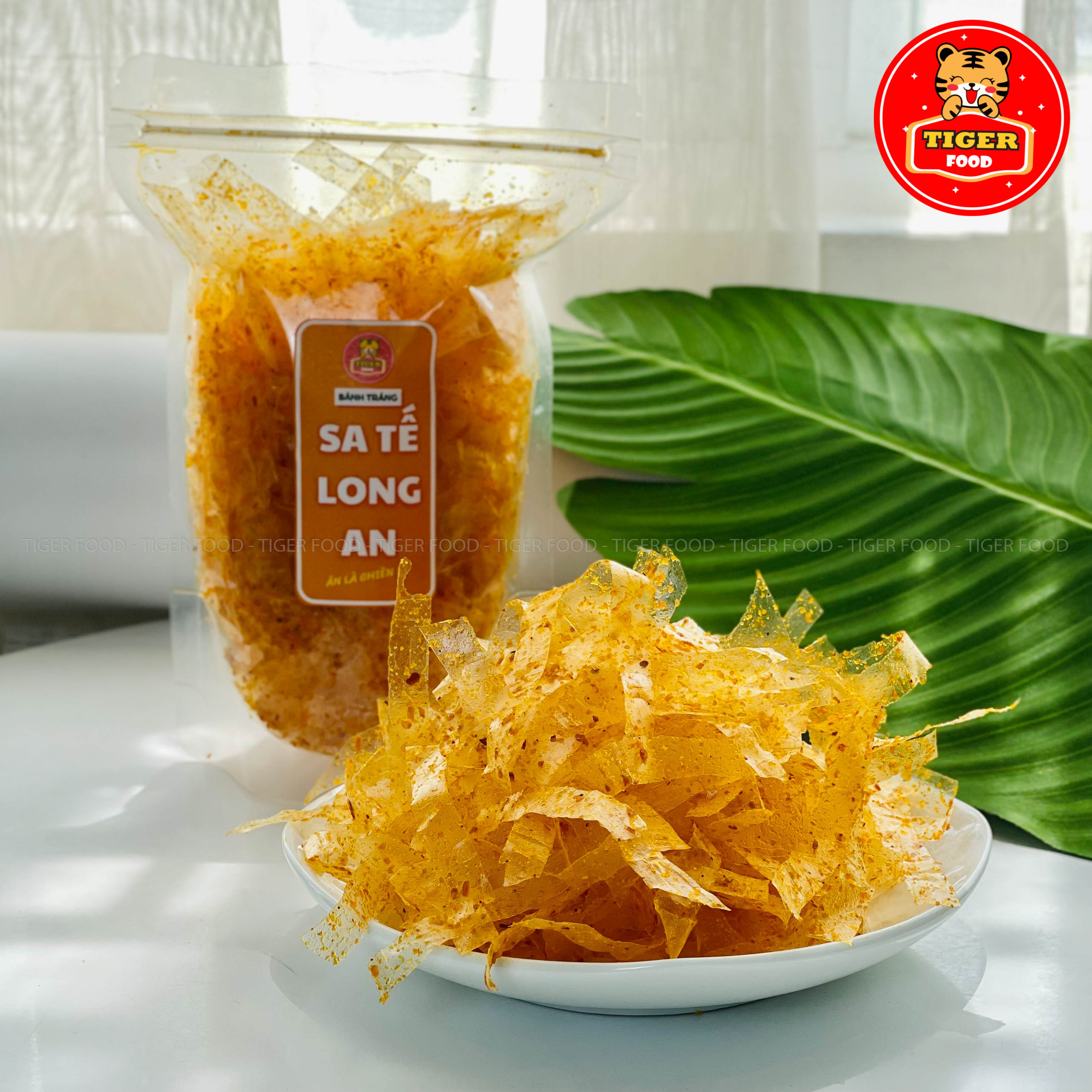 Bánh Tráng Sa Tế Long An 💖TIGER FOOD💖 Bánh Tráng Trộn Sa Tế Sợi Long An Cay Túi Zip 80g - Ăn Vặt Sài Gòn