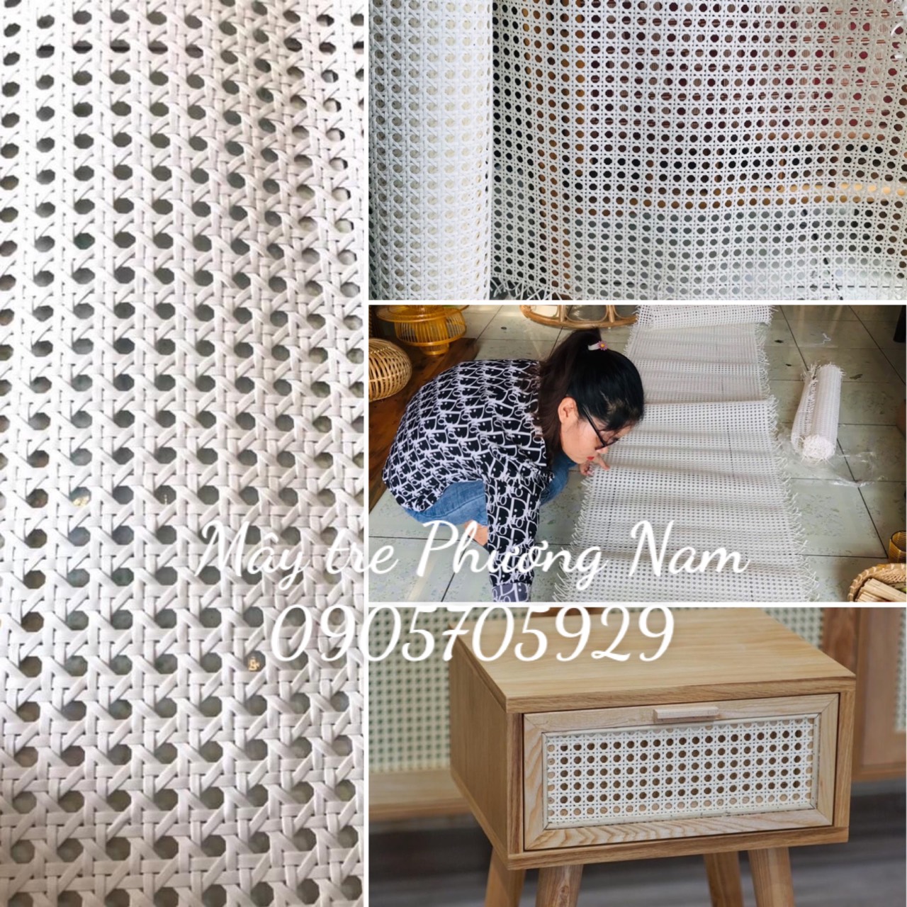 Lưới mây mắt cáo nhựa khổ 50 combo 5 mét trắng