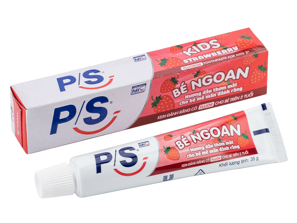 Kem đánh răng cho bé trên 2 tuổi P/S bé ngoan hương dâu 35g