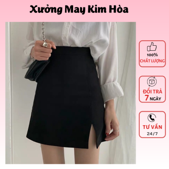 Chân váy A chữ A ngắn xẻ đùi thời trang nữ trẻ trung cv360