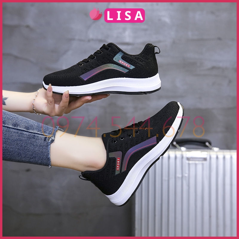 Giày thể thao nữ, giày sneaker phối lưới thoáng khí, cổ thấp kiểu dáng năng động, lisa m82