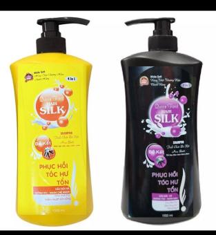 CHAI 1000ML DẦU GỘI ĐẦU BỒ KẾT SILK DƯỠNG TÓC SUÔNG MƯỢT ÓNG Ả - BỒ KẾT ĐEN