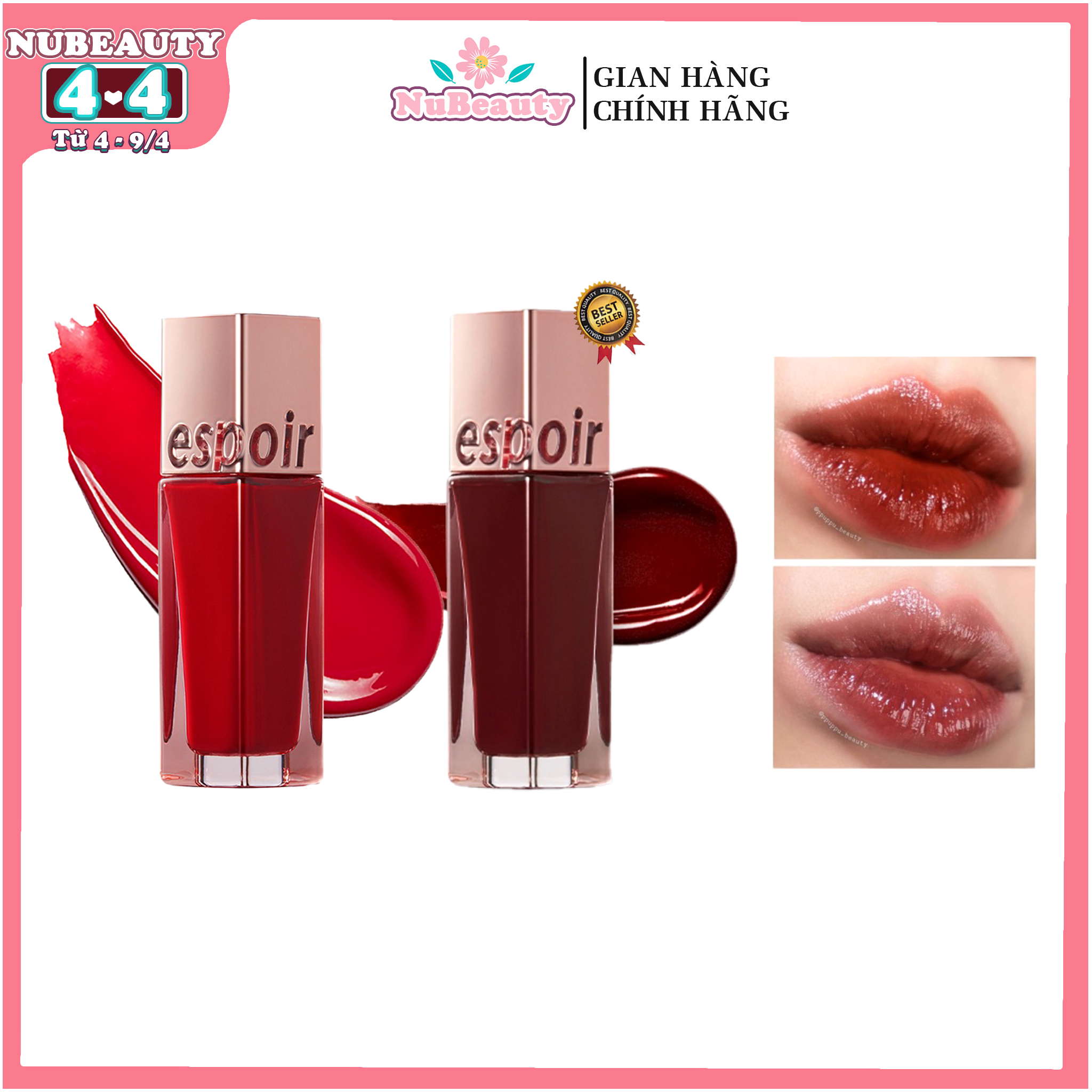 " CHÍNH HÃNG " Son tint bóng eSpoir mềm môi căng mọng eSpoir Couture Lip Tint Shine