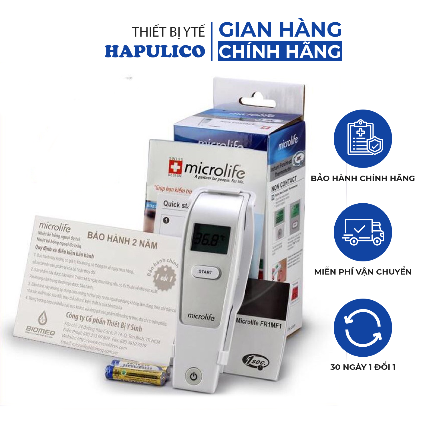Nhiệt kế đo trán hồng ngoại Microlife FR1MF1