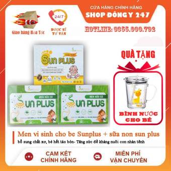 Men hữu cơ Sunplus + Sữa non Sunplus (men sống hữu cơ Sun plus)