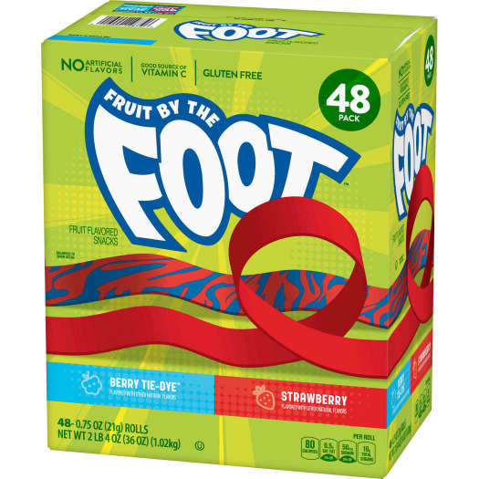 KẸO DẺO TRÁI CÂY CUỘN FRUIT BY THE FOOT CỦA MỸ hương Berry và Strawberry trọng lượng 21gr/cuộn