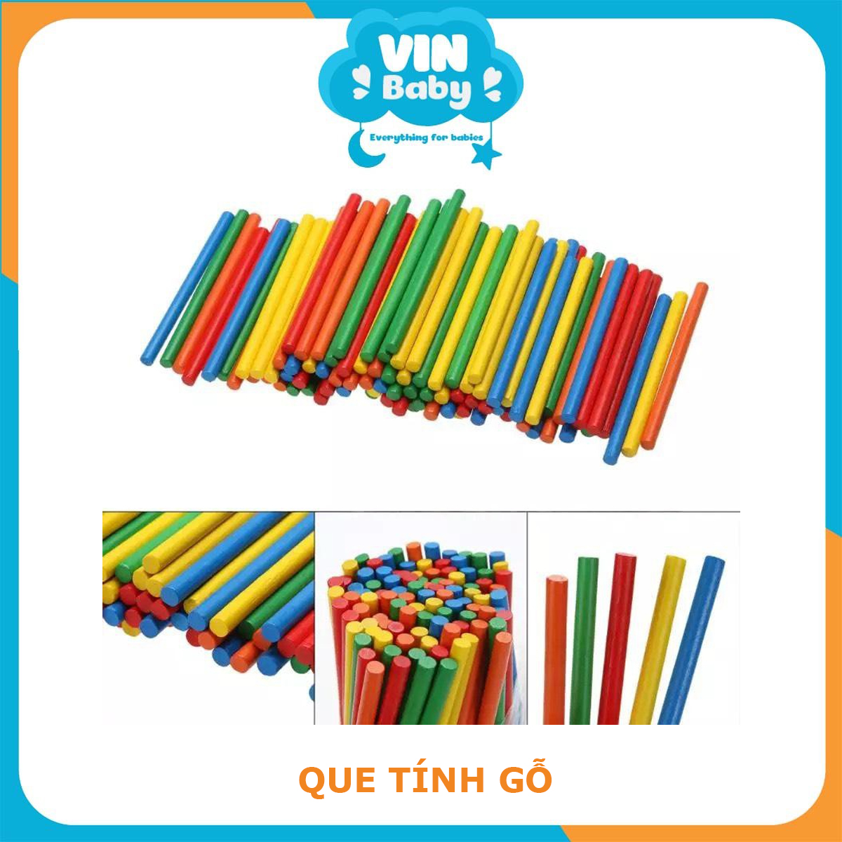 Que tính gỗ - Vộ 100 que tính gỗ nhiều màu sắc - VinBaby