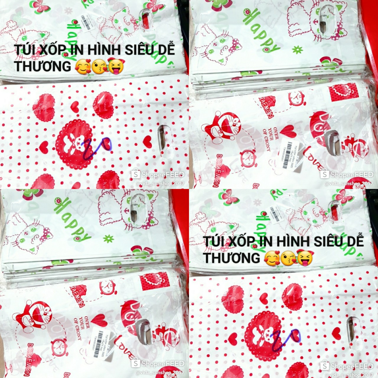 1KG TÚI XỐP IN HÌNH (TÚI XỐP GÓI HÀNG, TÚI NILONG ĐỰNG HÀNG) nhiều size khách chọn