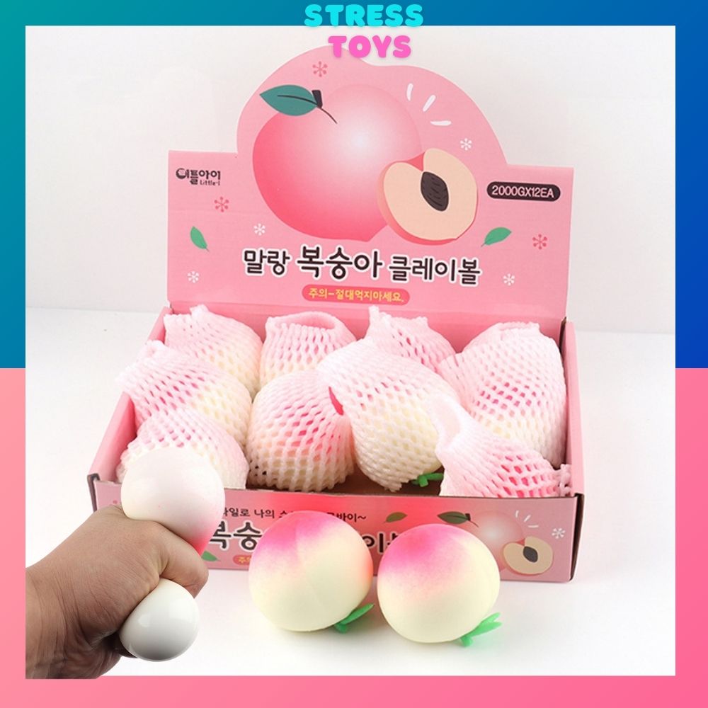 Đồ chơi trái đào squishy giảm stress silicon mềm dẻo bóp tay giảm căng thẳng