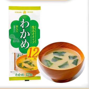 Súp miso Wakame ăn liền Hikari Miso 216g (12 gói)