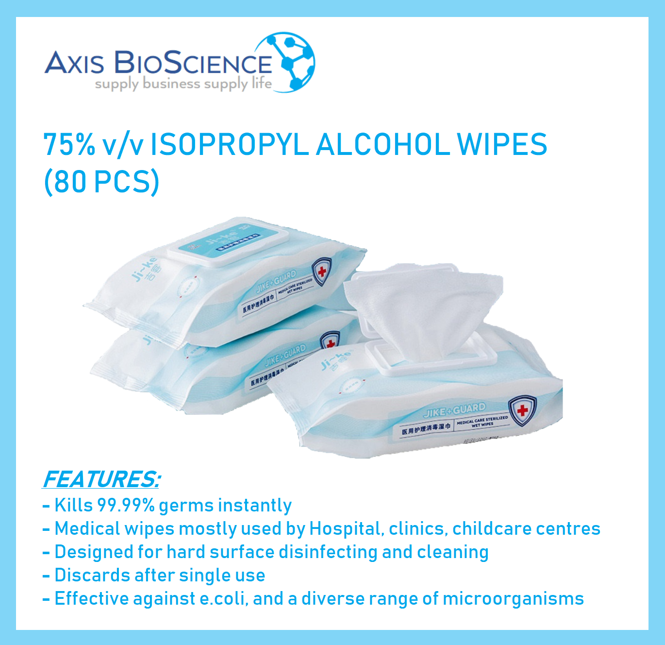 Soft Wet Wipes for Household Baby Kills 99.9/% of Bacteria and Viruses 60pcs Antibacterial Disinfectant Wipes 75/% Alcohol