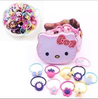 Hộp 40 dây buộc tóc nơ cho Bé HELLO KITTY - Kẹp tóc cho bé gái