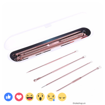 Bộ 4 cây lấy mụn - Bộ dụng cụ nặn mụn chuyên nghiệp - Bộ dụng cụ nặn mụn 4 cây 8 đầu