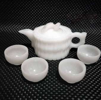 bộ ấm trà đá bạch ngọc quà tặng cao cấp tặng kèm hộp Hanmynghe