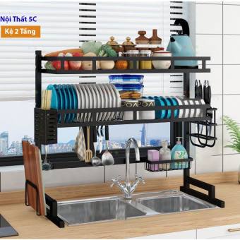 Kệ Để Chén Bát Đa Năng Thép Carbon 1 tầng, 2 tầng bền đẹp
