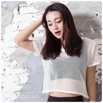 ÁO LƯỚI CROPTOP THỂ THAO ĐI BIỂN, TẬP GYM