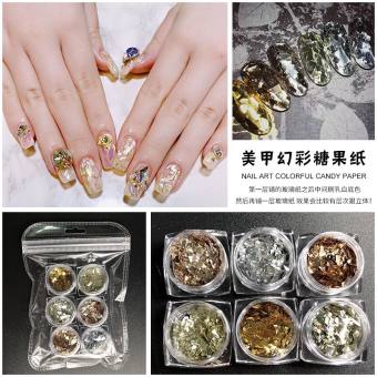 Set 6 hủ kim tuyến sequin 3D phụ kiện nail phụ kiện trang trí móng cao cấp