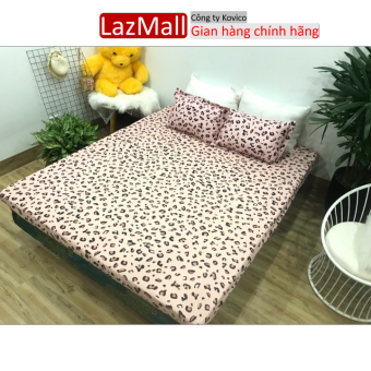 Bộ ga gối cotton poly 3 món họa tiết da báo hồng Sunzin  Kho chăn ga gối, ga giường, drap giường