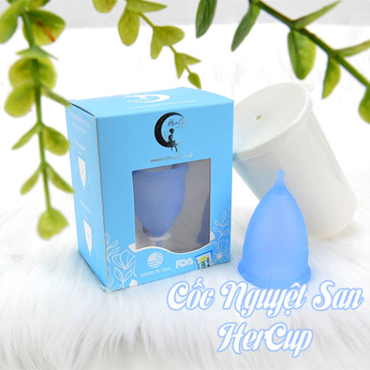 Cốc nguyệt san Hercup size A nhập khẩu chính hãng từ Mỹ tặng dung dịch vệ sinh + 1 vỉ  tiệt trùng + Cốc tiệt trùng